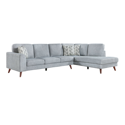 Homelegance Sectional Sofa in Gray with Chaise 9644BGY-23L5R