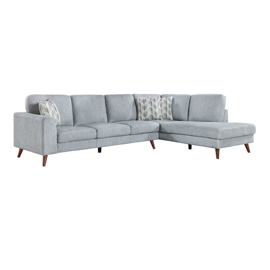 Homelegance Sectional Sofa in Gray with Chaise 9644BGY-23L5R