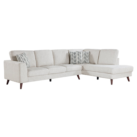 Homelegance Sectional Sofa in Stylish Velvet Gray 9644SVE-23L5R