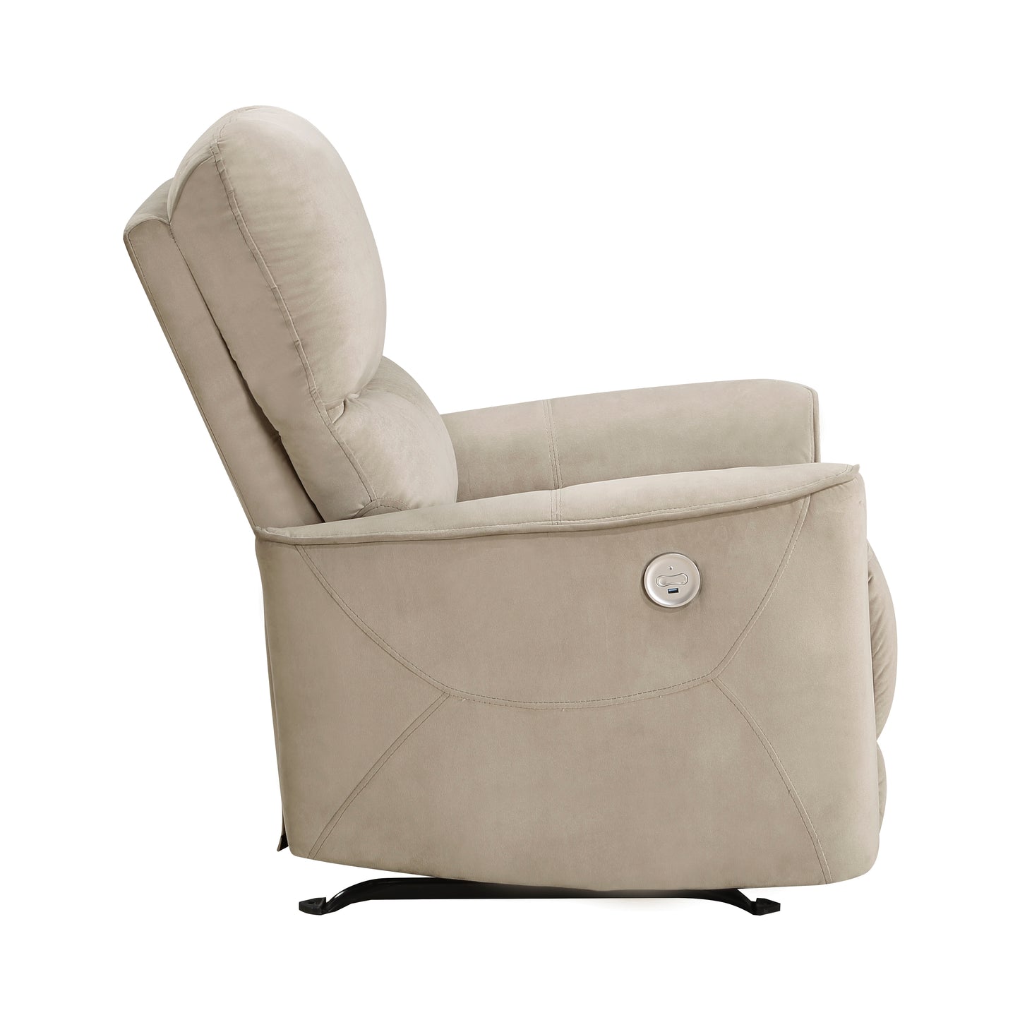 Homelegance Artem Reclining Chair Power Recliner Light Brown Velvet 9645BR-1PW