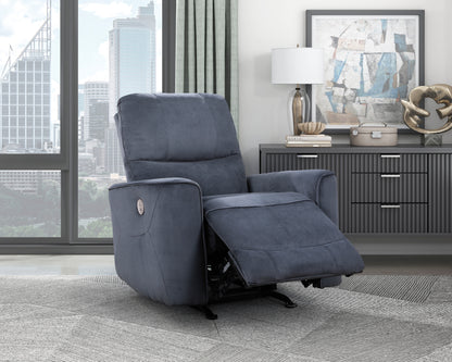 Homelegance Artem Reclining Chair Power Recliner in Dark Gray Velvet 9645DG-1PW