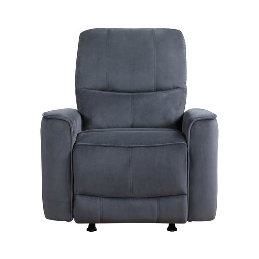 Homelegance Artem Reclining Chair Power Recliner in Dark Gray Velvet 9645DG-1PW