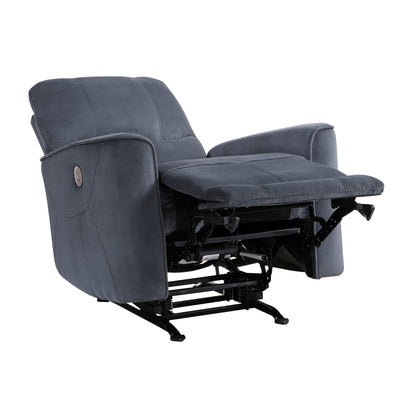 Homelegance Artem Reclining Chair Power Recliner in Dark Gray Velvet 9645DG-1PW