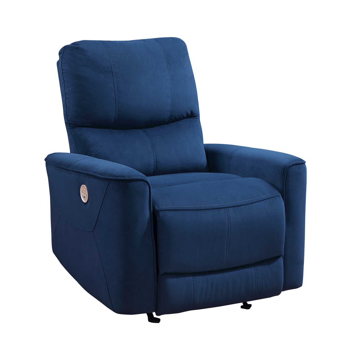 Homelegance Artem Reclining Chair Power Recliner in Navy Velvet 9645NV-1PW