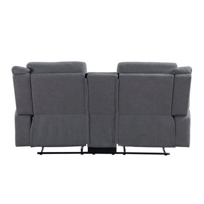 Homelegance Dean Loveseat Reclining with Center Console in Gray 9646GY-2