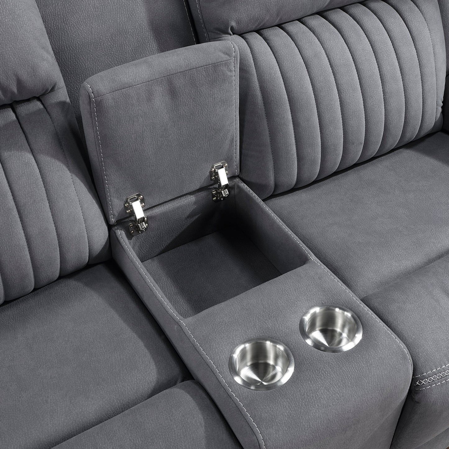 Homelegance Dean Loveseat Reclining with Center Console in Gray 9646GY-2