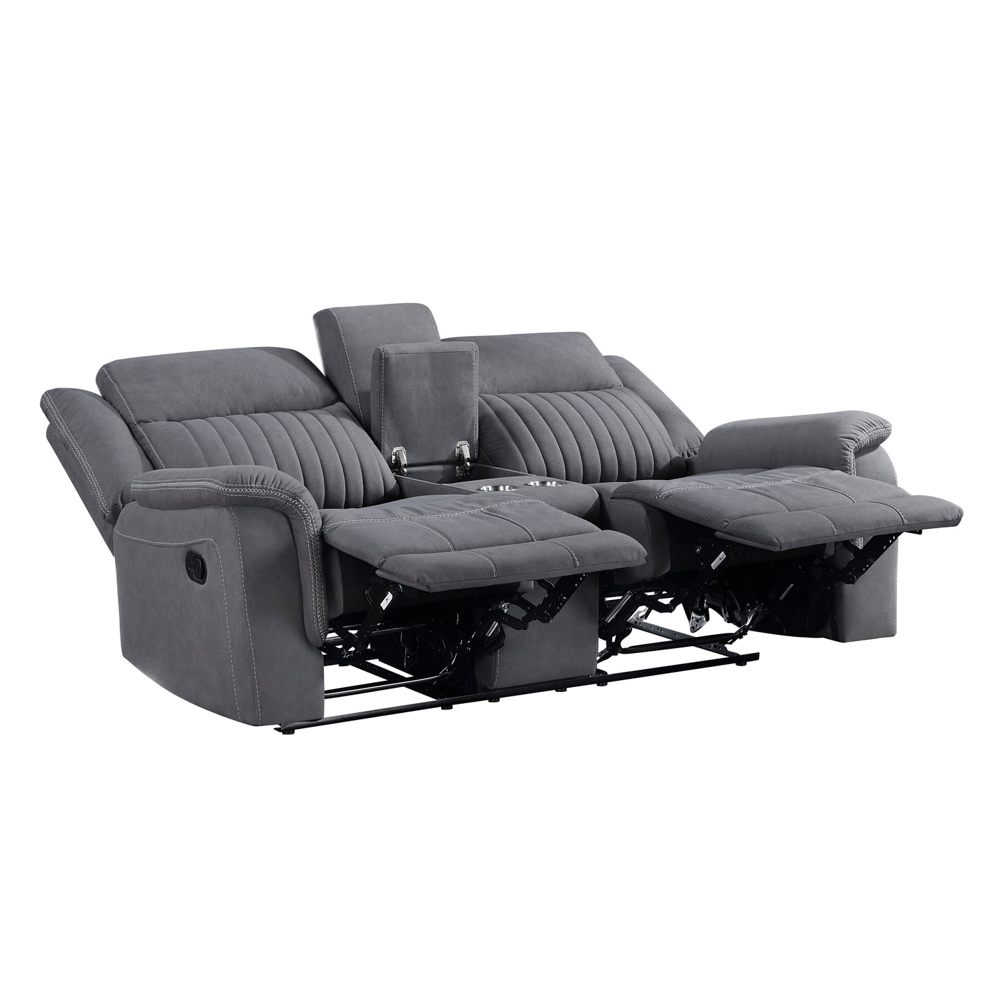 Homelegance Dean Loveseat Reclining with Center Console in Gray 9646GY-2