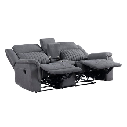 Homelegance Dean Loveseat Reclining with Center Console in Gray 9646GY-2