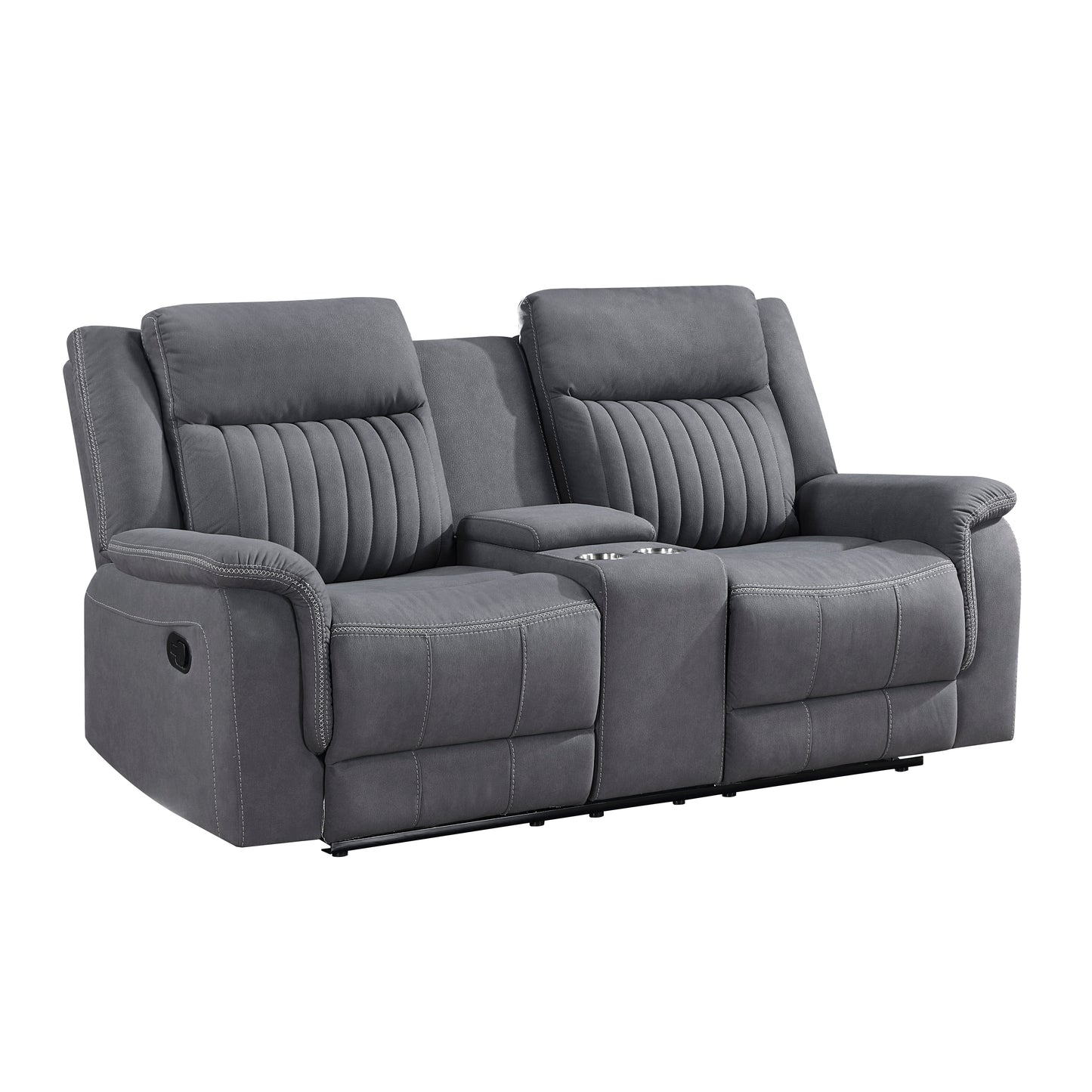 Homelegance Dean Loveseat Reclining with Center Console in Gray 9646GY-2