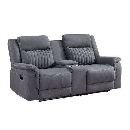 Homelegance Dean Loveseat Reclining with Center Console in Gray 9646GY-2
