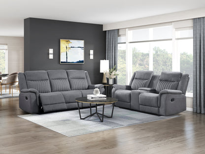 Homelegance Dean Loveseat Reclining with Center Console in Gray 9646GY-2