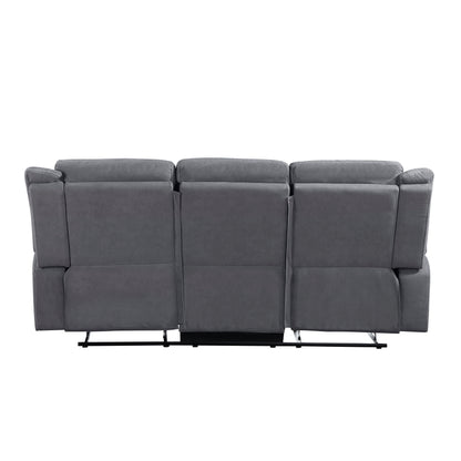 Homelegance Dean Sectional Sofa Gray Polished Microfiber Double Recliner 9646GY-3