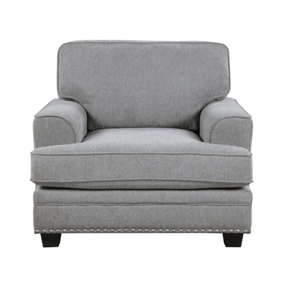 Homelegance Bradford Accent Chair in Gray Chenille with Nailhead Trim 9648GY-1