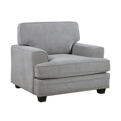 Homelegance Bradford Accent Chair in Gray Chenille with Nailhead Trim 9648GY-1