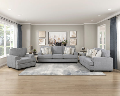 Homelegance Bradford Accent Chair in Gray Chenille with Nailhead Trim 9648GY-1