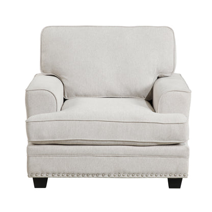 Homelegance Bradford Accent Chair in Sand Chenille with Nailhead Trim 9648SN-1