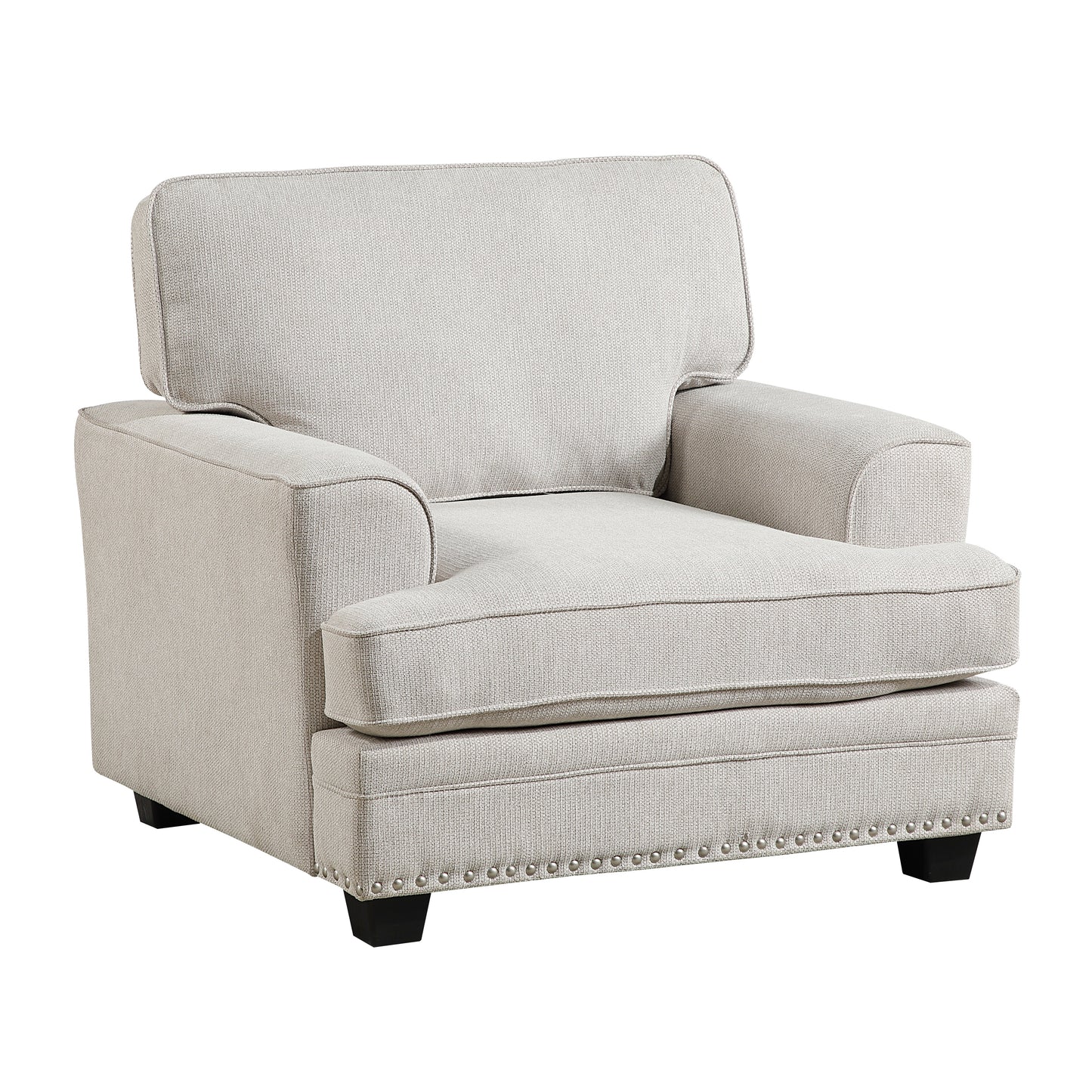 Homelegance Bradford Accent Chair in Sand Chenille with Nailhead Trim 9648SN-1