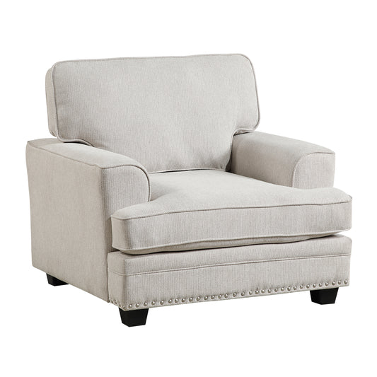 Homelegance Bradford Accent Chair in Sand Chenille with Nailhead Trim 9648SN-1