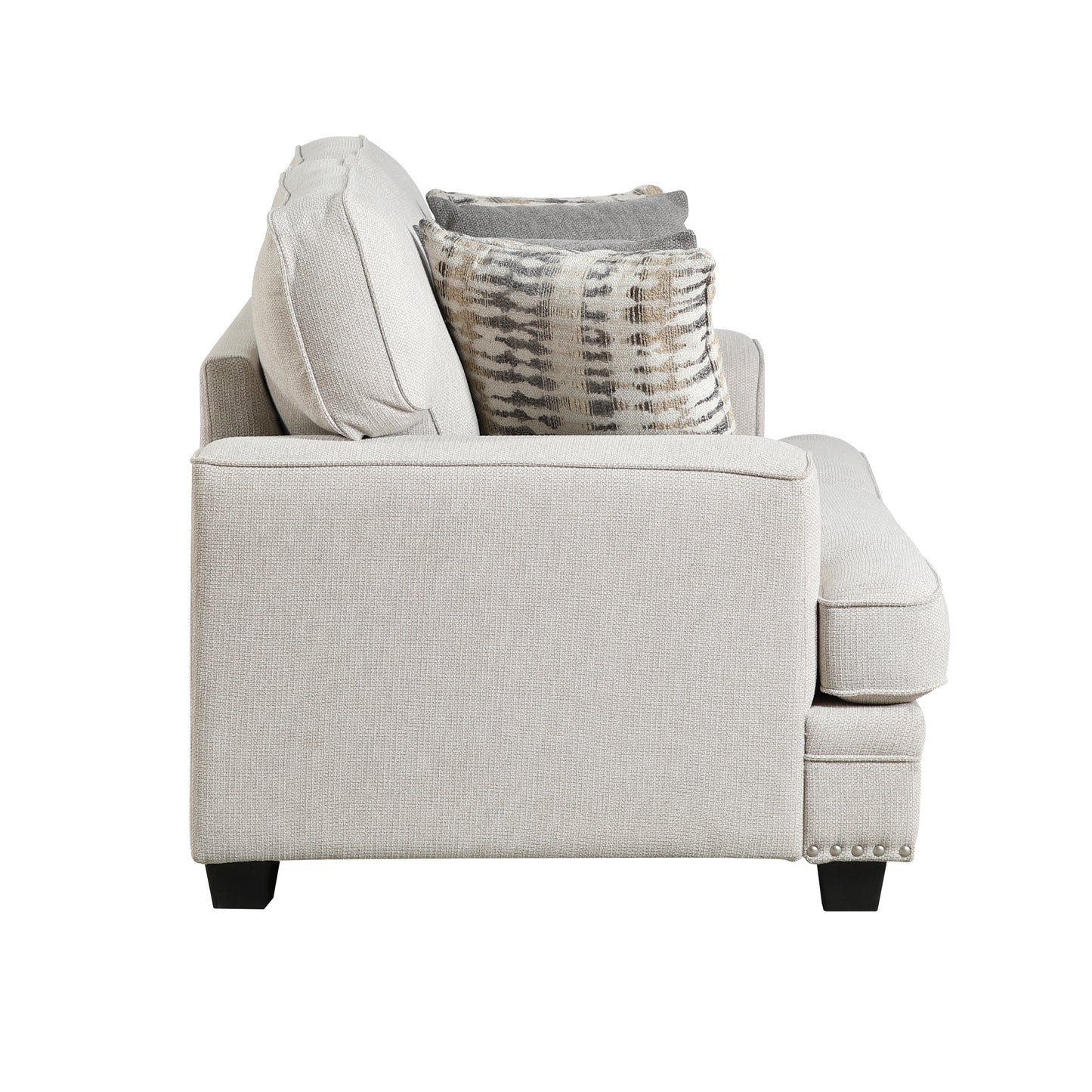Homelegance Bradford Loveseat in Sand Chenille with Nailhead Trim 9648SN-2