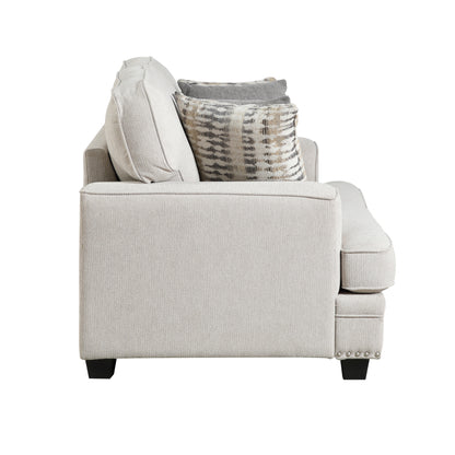 Homelegance Bradford Loveseat in Sand Chenille with Nailhead Trim 9648SN-2