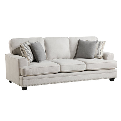 Homelegance Bradford Sand Chenille Sectional Sofa with Nailhead Trim 9648SN-3