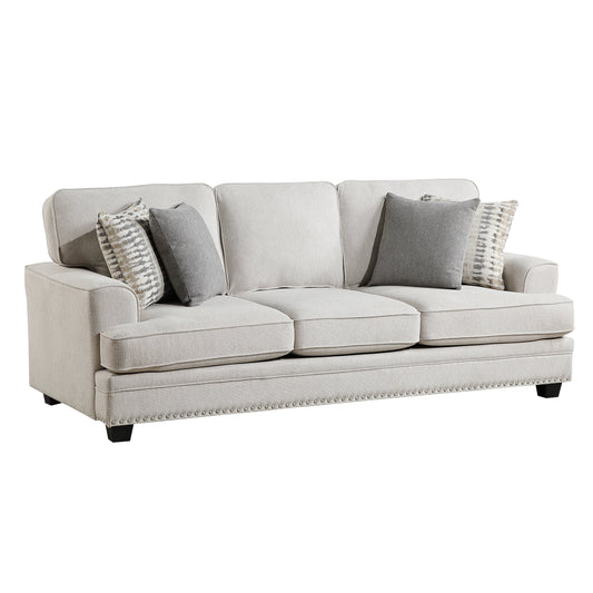Homelegance Bradford Sand Chenille Sectional Sofa with Nailhead Trim 9648SN-3