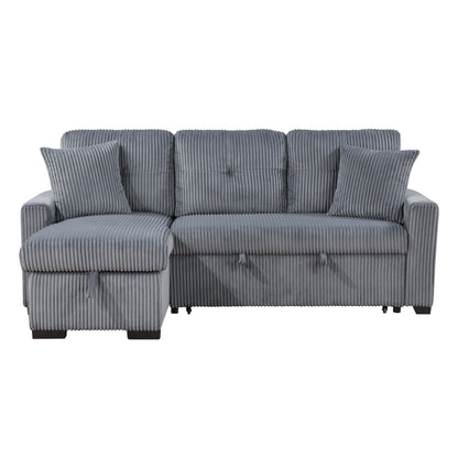 Homelegance Rhett Dark Gray Corduroy 3-Piece Reversible Sectional Sofa 9649DG-SC