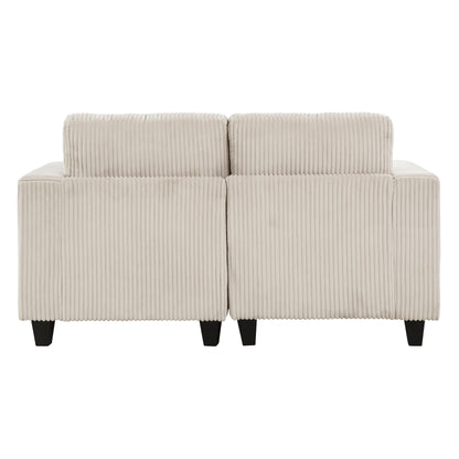 Homelegance Walterboro Loveseat Beige Corduroy with Hidden Storage 9650BE-2