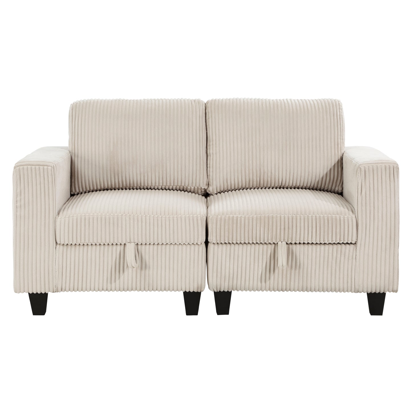 Homelegance Walterboro Loveseat Beige Corduroy with Hidden Storage 9650BE-2