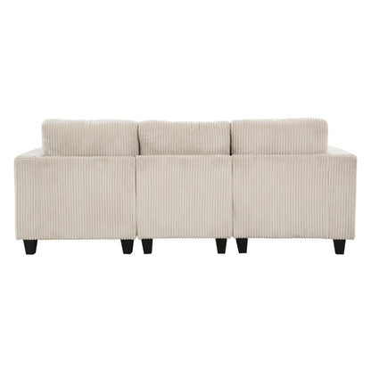 Homelegance Walterboro Beige Sectional Sofa with Storage and USB Ports 9650BE-3