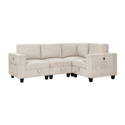 Homelegance Walterboro Sectional Sofa in Beige 9650BE-4SC