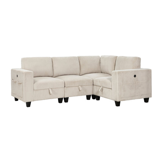 Homelegance Walterboro Sectional Sofa in Beige 9650BE-4SC