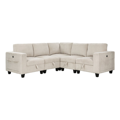 Homelegance Walterboro Sectional Sofa in Beige 9650BE-5SC