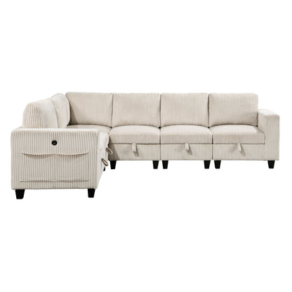 Homelegance Walterboro Sectional Sofa in Beige 9650BE-6SC