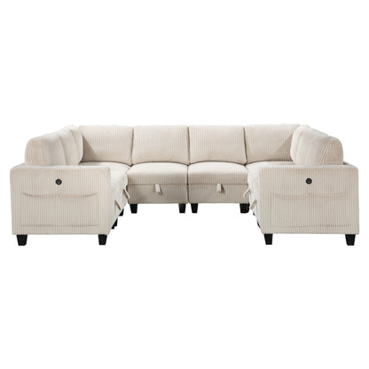 Homelegance Walterboro Sectional Sofa in Beige 9650BE-8SC