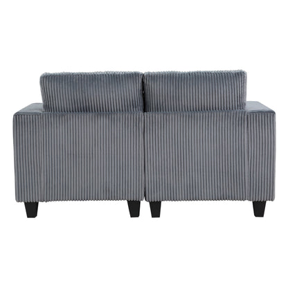 Homelegance Walterboro Loveseat Dark Gray Corduroy with Hidden Storage 9650DG-2