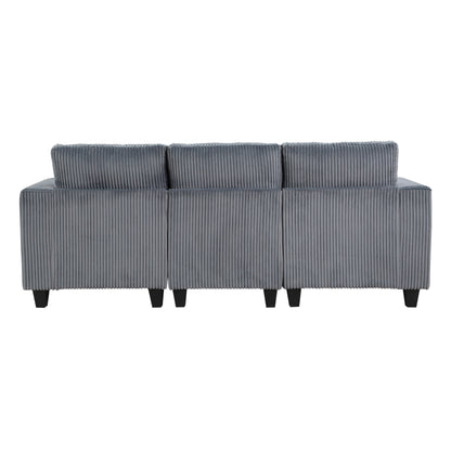 Homelegance Walterboro Dark Gray Sectional Sofa with USB Charging and Storage 9650DG-3