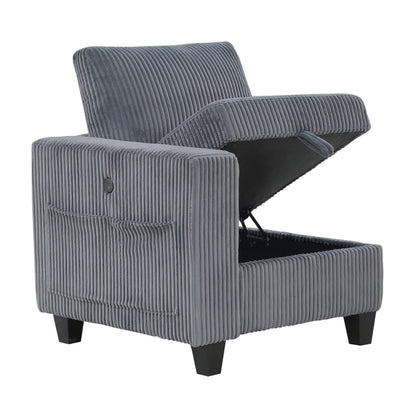 Homelegance Walterboro Sectional Sofa in Dark Gray 9650DG-5SC
