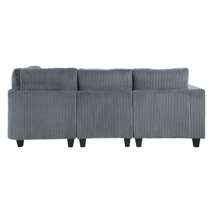 Homelegance Walterboro Sectional Sofa in Dark Gray 9650DG-4SC