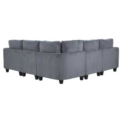 Homelegance Walterboro Sectional Sofa in Dark Gray 9650DG-5SC