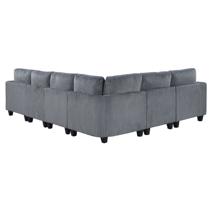 Homelegance Walterboro Sectional Sofa in Dark Gray 9650DG-6SC