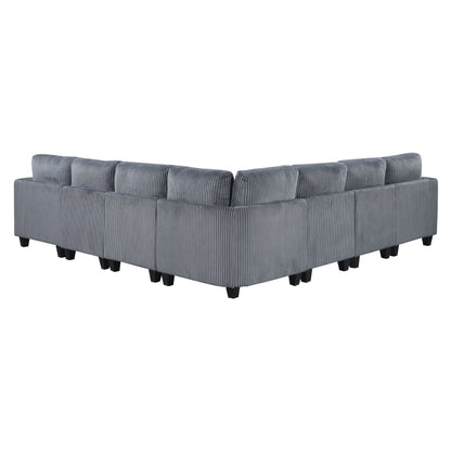 Homelegance Walterboro Sectional Sofa in Dark Gray 9650DG-7SC