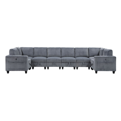 Homelegance Walterboro Sectional Sofa in Dark Gray 9650DG-8SC