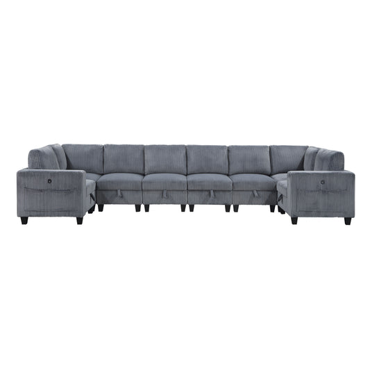 Homelegance Walterboro Sectional Sofa in Dark Gray 9650DG-8SC