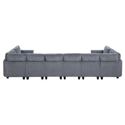 Homelegance Walterboro Sectional Sofa in Dark Gray 9650DG-8SC