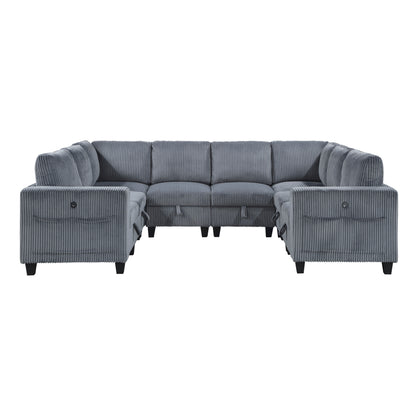 Homelegance Walterboro Sectional Sofa in Dark Gray 9650DG-8SC