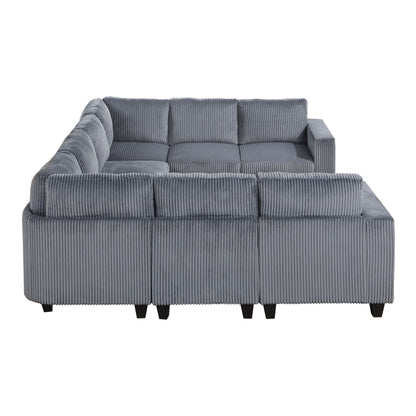 Homelegance Walterboro Sectional Sofa in Dark Gray 9650DG-8SC