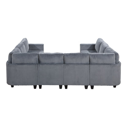 Homelegance Walterboro Sectional Sofa in Dark Gray 9650DG-8SC