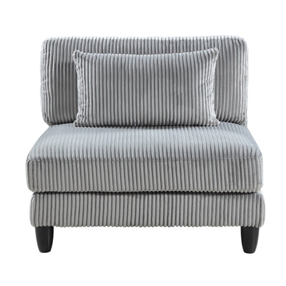 Homelegance Sectional Sofa Gray Fabric 9688GY-63CR3AC