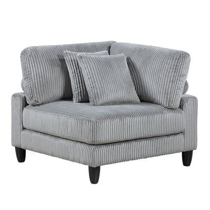 Homelegance 4-Piece Modular Sectional Sofa in Gray with Ottoman 9688GY-42CRACOT